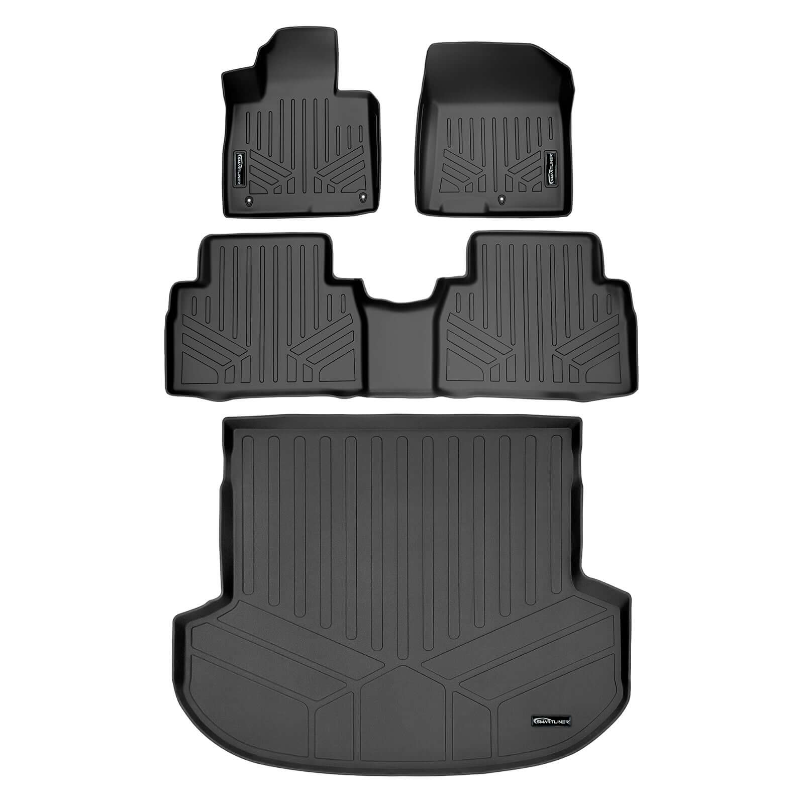 Smartliner Floor Mats 1st Row Liner Set Black for 2019 2020 Hyundai Santa Fe 5 Passenger Models SMT SA0411