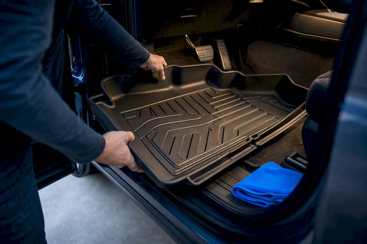 Custom-fit liner protecting a truck footwell