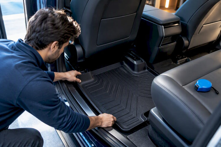Checking vehicle floor liner fit and seats
