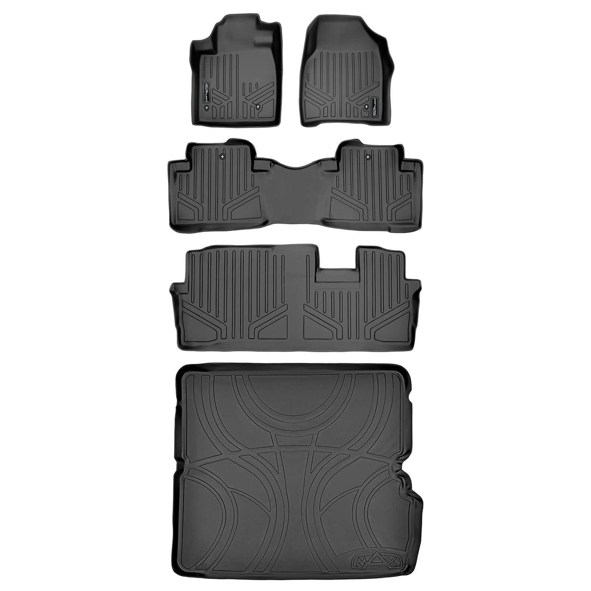 Smart Liner USA Motor Vehicle Interior Fittings Black / 3 Row Floor Mat Liner Set & Cargo Liner Behind the 2nd Row SMARTLINER Custom Fit Floor Liners For 2009-2015 Honda Pilot