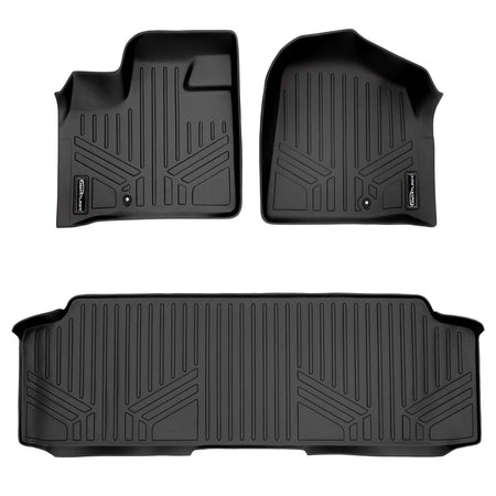 Smart Liner USA Floor Liners Black / 2 Row Floor Mat Liner Set 2008-2012 Dodge Grand Caravan Floor Liners | 2nd Row Bench Seats, No Super Console | SMARTLINER
