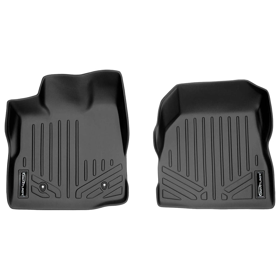 SMARTLINER Floor Liners Black / First Row Liners 2010-2011 Chevrolet Equinox Floor Liners|Dual floor hooks|SMARTLINER