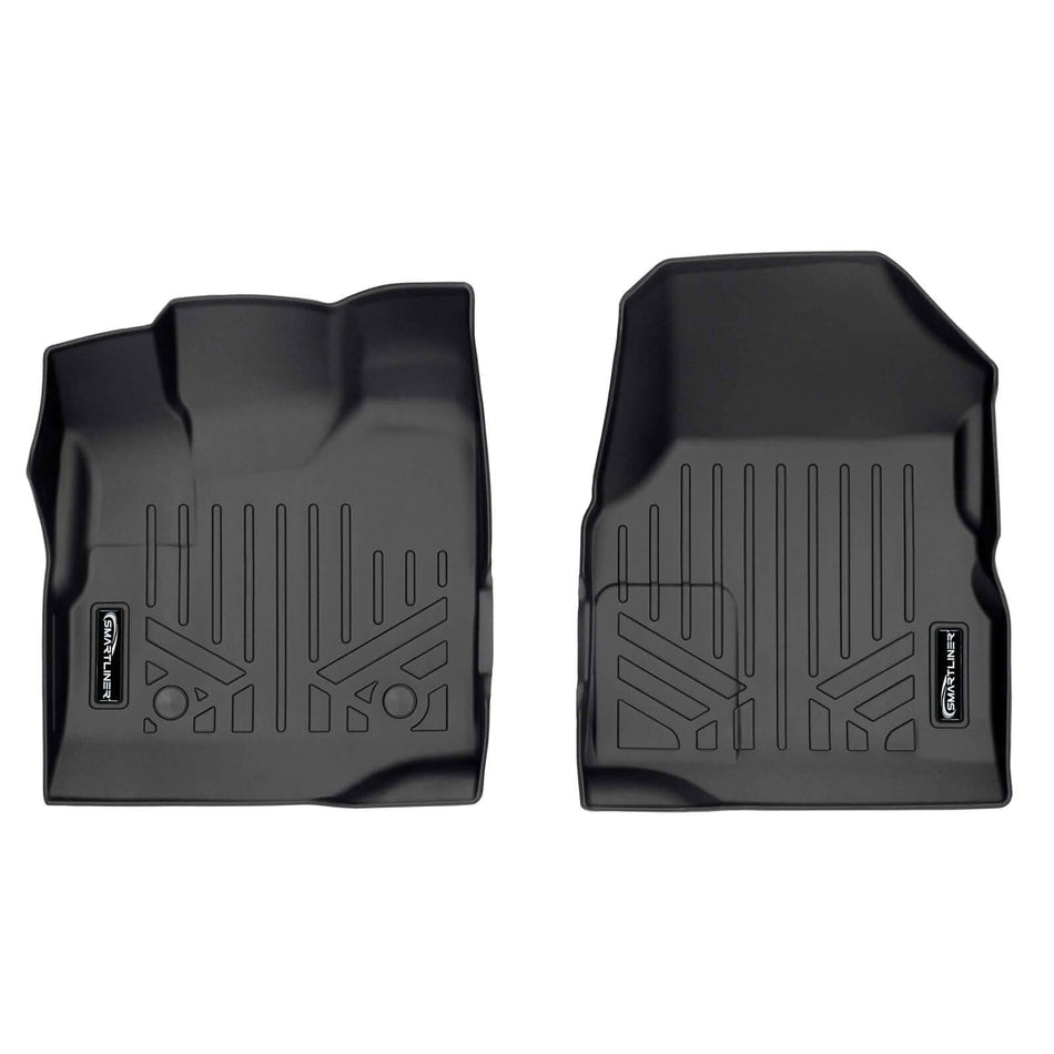 SMARTLINER Floor Liners Black / First Row Liners 2010-2011 Chevrolet Equinox Floor Liners|(With dual floor Posts)|SMARTLINER