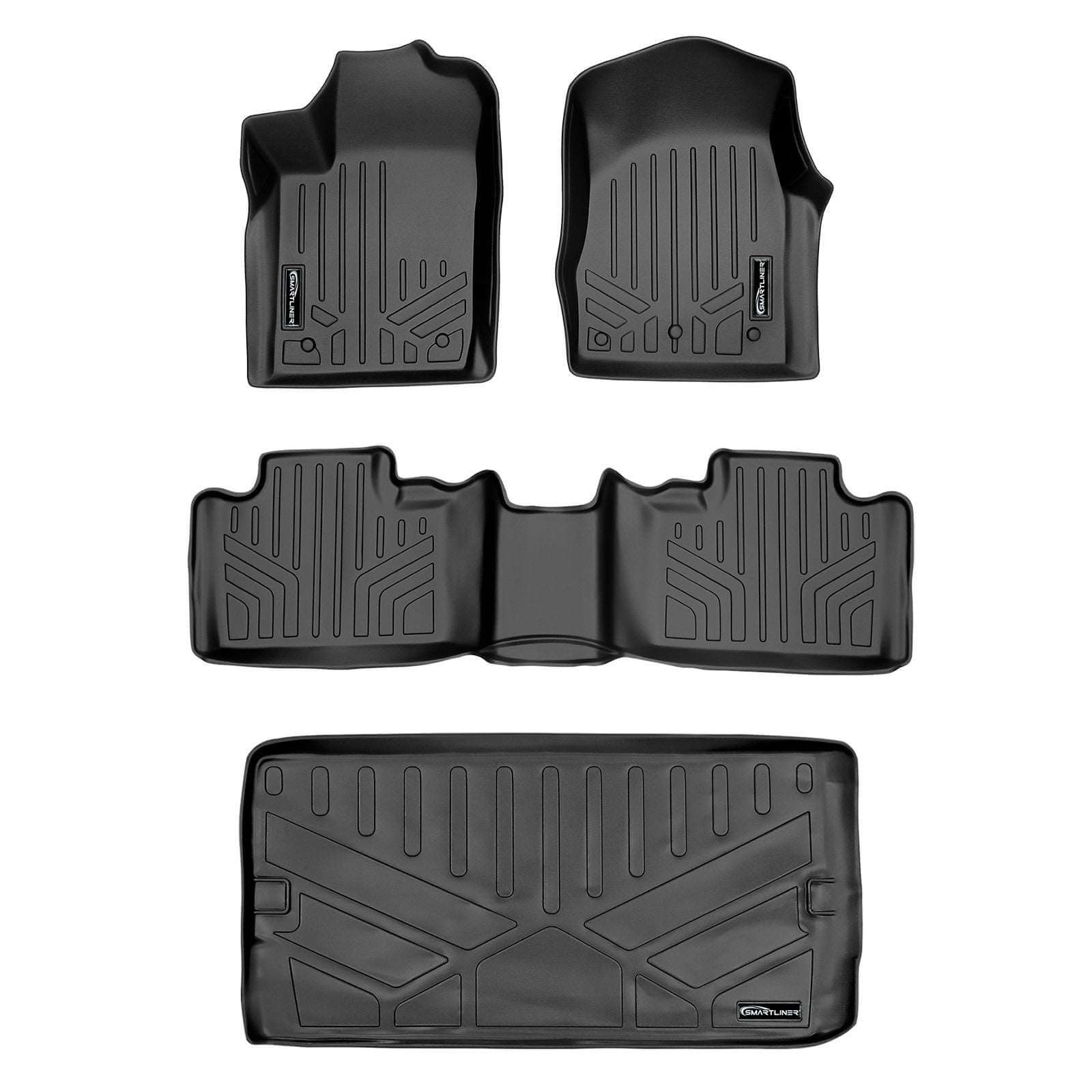 SMARTLINER Custom Fit for 13-16 Durango with 1st Row Dual Floor Hooks & 2nd Row Bucket Seats - Smartliner USA