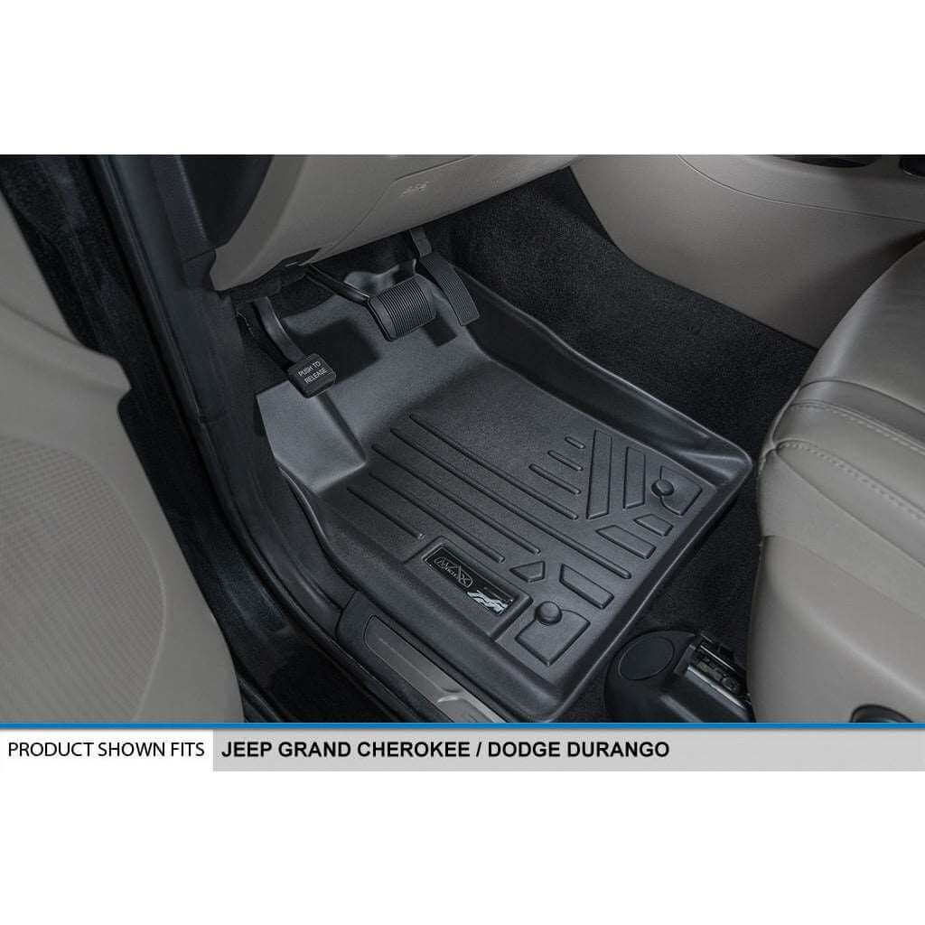Smart Liner USA Motor Vehicle Interior Fittings Smart Trimâ„¢ Custom Fit Floor Liners For 13-16 Durango with 1st Row Dual Floor Hooks & 2nd Row Bucket Seats