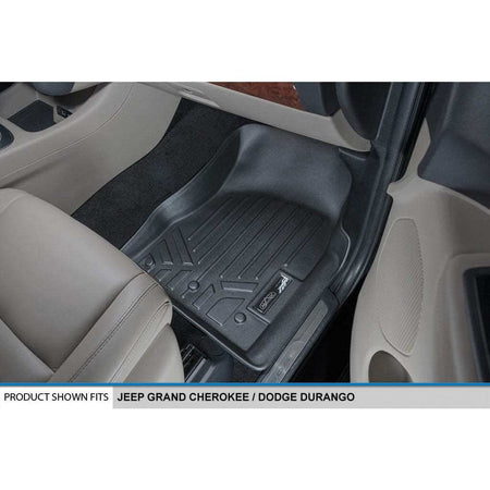 Smart Liner USA Motor Vehicle Interior Fittings Smart Trimâ„¢ Custom Fit Floor Liners For 13-16 Durango with 1st Row Dual Floor Hooks & 2nd Row Bucket Seats