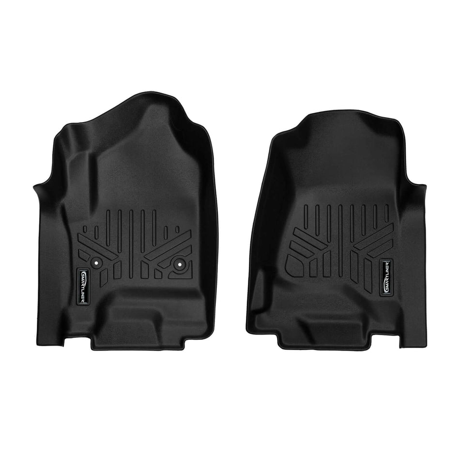 2015-2019 Chevrolet Silverado 3500 HD Floor Liners|Crew Cab Models (Provides over-the-hump coverage. Only fits carpet models. Fits bench seat models. 2nd row full coverage. Not 4x4 Shifters - No E-Assist Models)|SMARTLINER