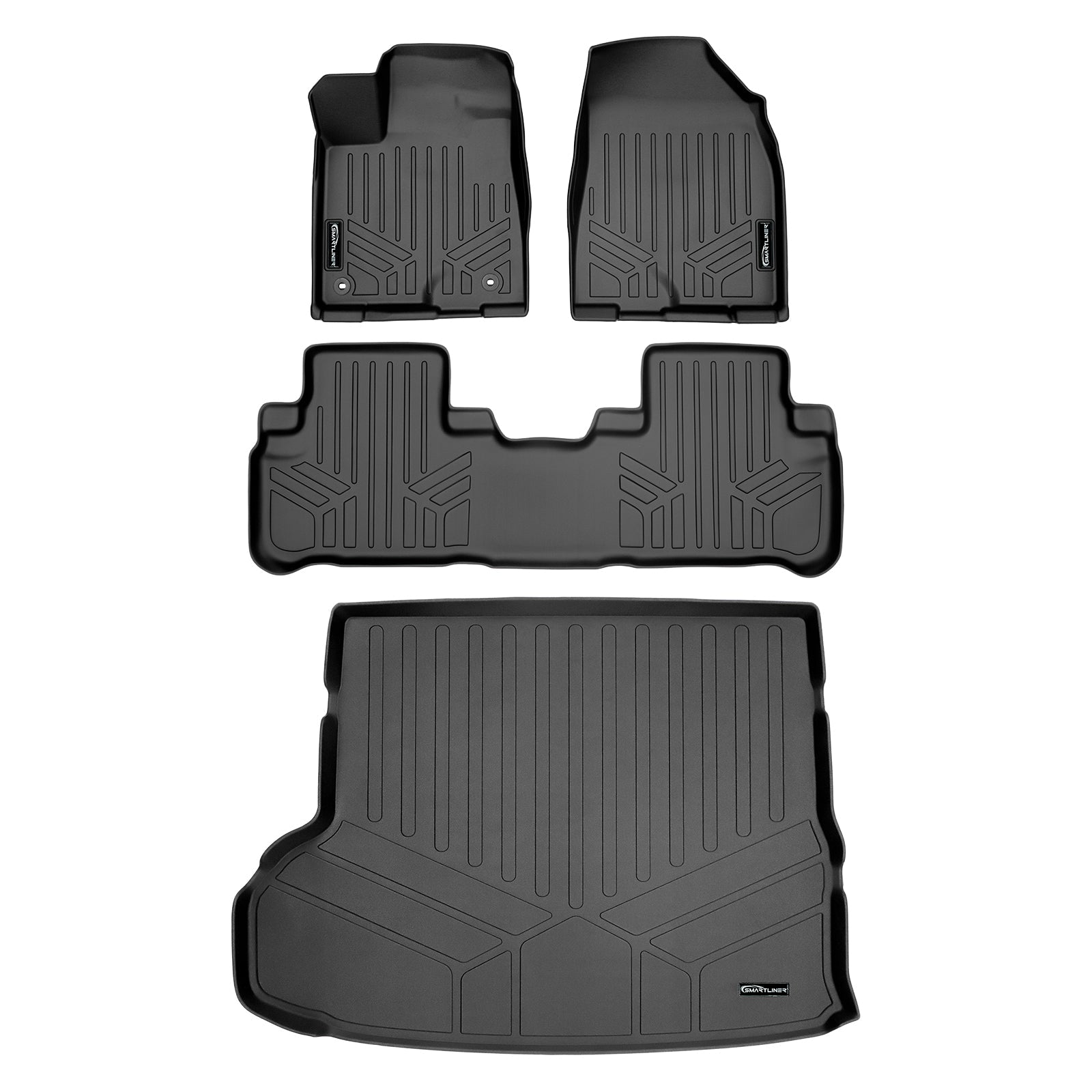 SMARTLINER Custom Fit Floor Liners For 2014-2019 Toyota Highlander Hybrid (with 2nd Row Bench Seat)