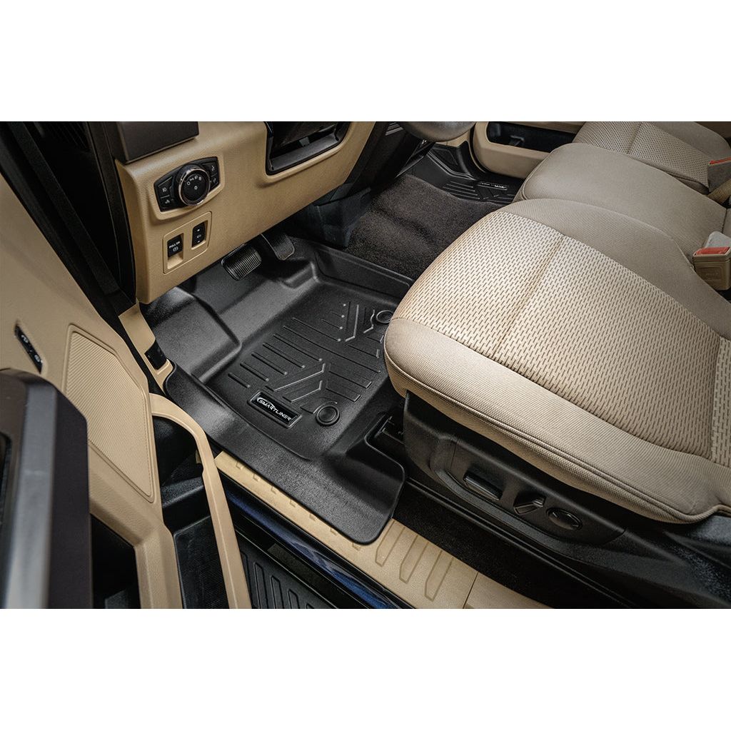 SMARTLINER Custom Fit Floor Liners For 2015-2024 Ford F-150 SuperCrew Cab with 1st Row Bench (No OTH) Carpet Flooring with 2nd Rear Underseat Storage