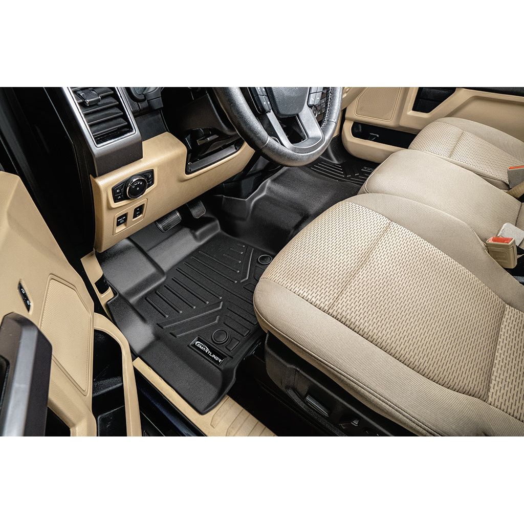 SMARTLINER Custom Fit Floor Liners For 2015-2024 Ford F-150 SuperCrew Cab With 1st Row Bench Seat No 2nd Row Underseat Storage