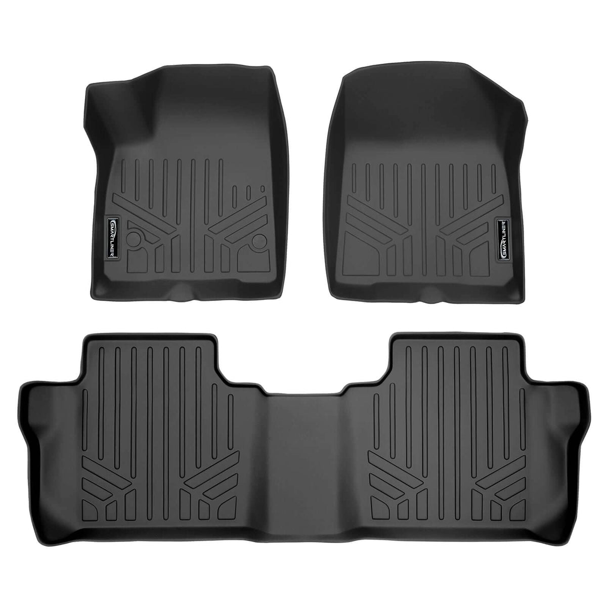 SMARTLINER Floor Liners Black / First Row Liners 2017-2023 GMC Acadia Floor Liners|6 Passenger Models|SMARTLINER