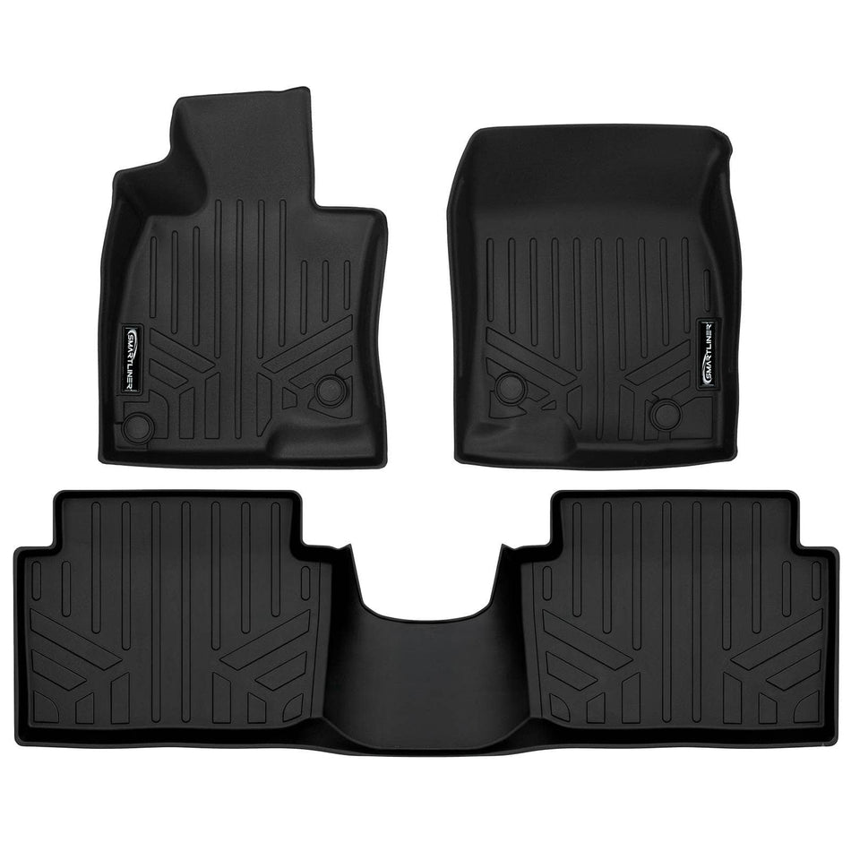 SMARTLINER Floor Liners Black / 2 Row Floor Liners 2014-2018 Mazda 3 Floor Liners|Fits Sedan & Hatchback|SMARTLINER