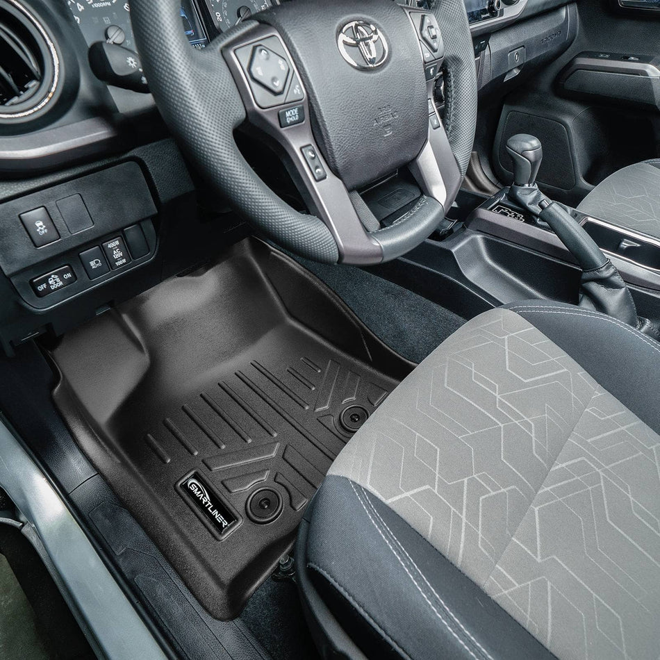 Smart Liner USA SmartCoverage Floor Liner Set SmartCoverageâ„¢ Floor Liners For 2018-2023 Toyota Tacoma Access Cab (Automatic Transmission)