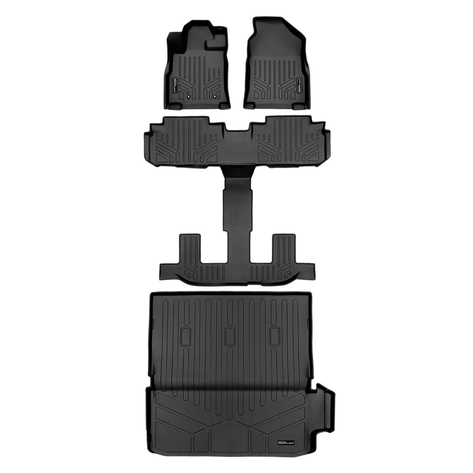 Smart Trimâ„¢ Custom Fit Floor Liners For 2019-2025 Subaru Ascent with 2nd Row Bucket Seats and With Subwoofer in the Cargo Area