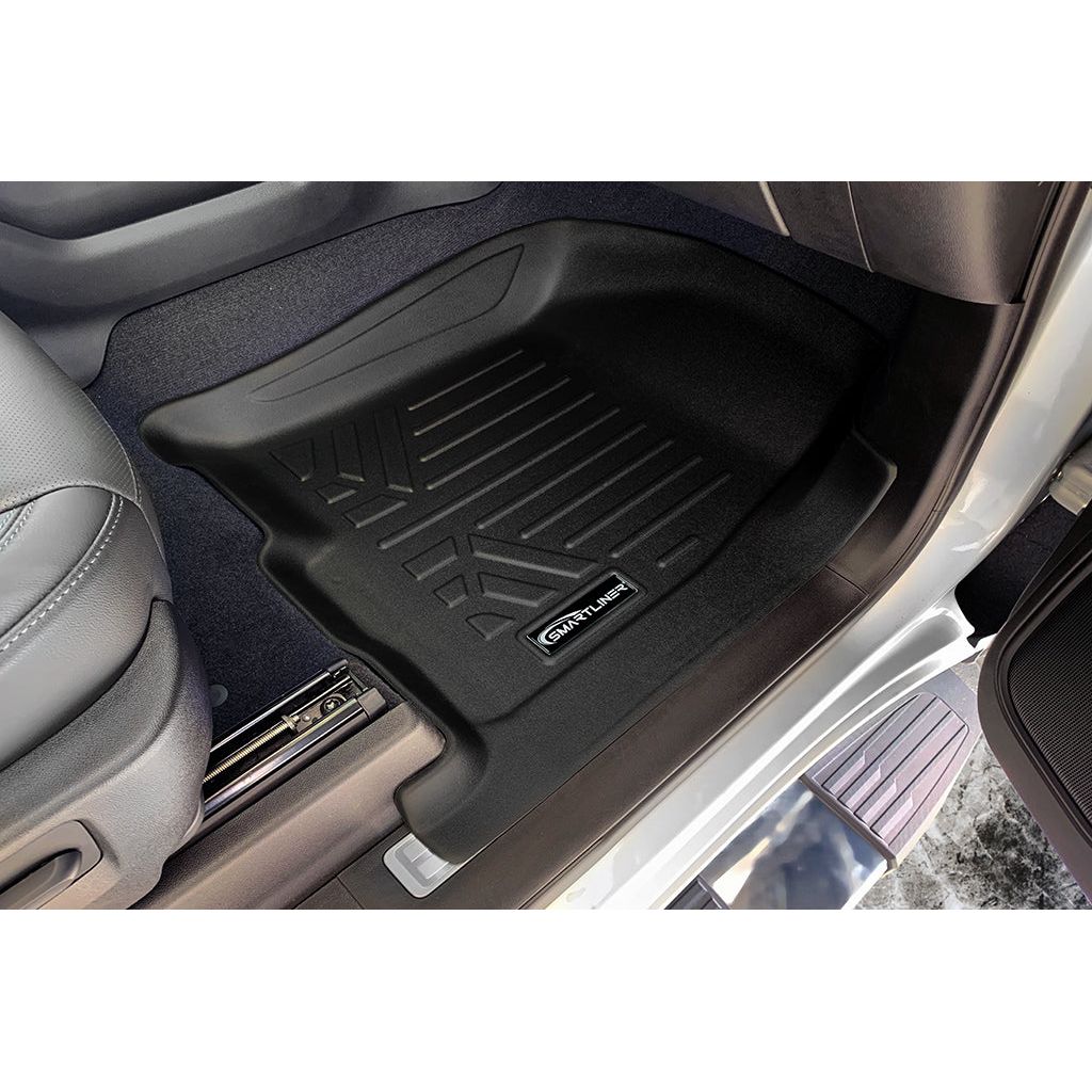 SMARTLINER Custom Fit Floor Liners For 2019-2023 Chevrolet Silverado 1500 Crew Cab With 1st Row Bench Seat (No OTH Coverage) and Carpeted Flooring without the 2nd Row Underseat Storage