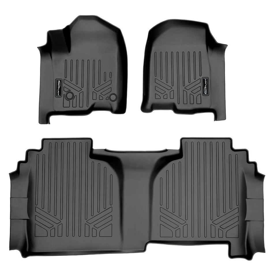 2020-2026 Chevrolet Silverado 3500 HD Floor Liners|Double Cab Models (without OTH w/o rear under-seat storage)|SMARTLINER