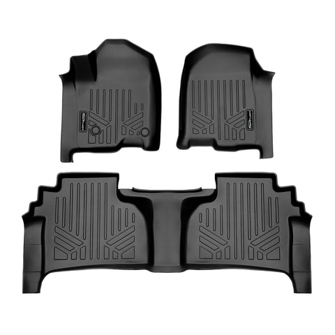 SMARTLINER Custom Fit Floor Liners Compatible With 2020-2024 Chevrolet Silverado 2500 HD | 3500 HD (Double Cab|Carpeted Flooring|1st Row Bucket Seats|with 2nd Row Underseat Storage)