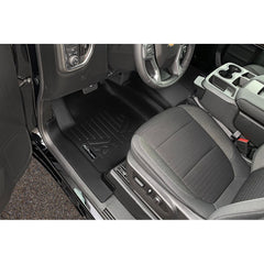 SMARTLINER Custom Fit Floor Liners For 2019-2024 Chevrolet Silverado 1500 Crew Cab With 1st Row Bench Seat (OTH Coverage) and Carpeted Flooring with the 2nd Row Underseat Storage