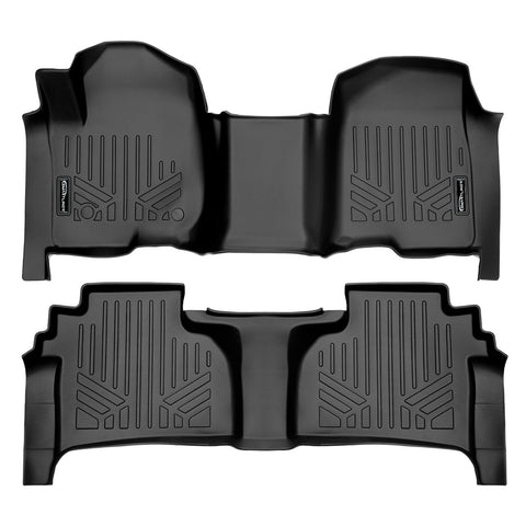 SMARTLINER Custom Fit Floor Liners Compatible With 2020-2024 Chevrolet Silverado 2500 HD | 3500 HD (Double Cab|Carpeted Flooring|1st Row Bench Seat|With Over the Hump Coverage|with 2nd Row Underseat Storage)
