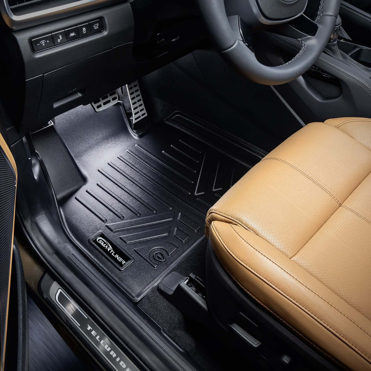Smart Liner USA Motor Vehicle Interior Fittings SMARTLINER AUTOâ„¢ Custom Fit Floor Liners For 2020-2025 Kia Telluride with 2nd Row Bucket Seat No Center Console with in between Coverage