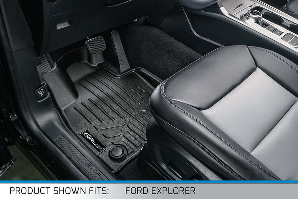 SMARTLINER Floor Liners Black / First Row Liners 2017-2019 Ford Explorer Hybrid Floor Liners | SMARTLINER