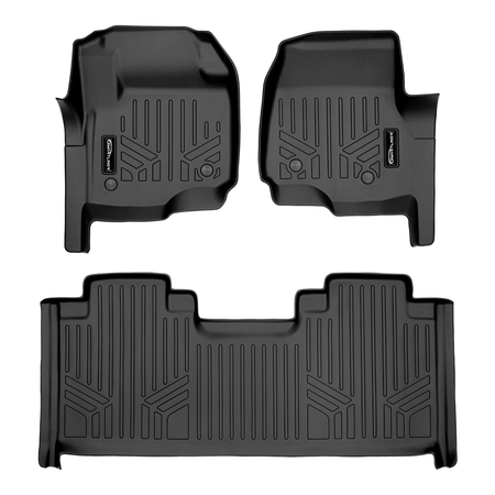 SMARTLINER 2017-2026 Ford F-250 Floor Liners (1st Row bucket seats /1st Row Not Over the hump coverage / With 2nd row Under-S