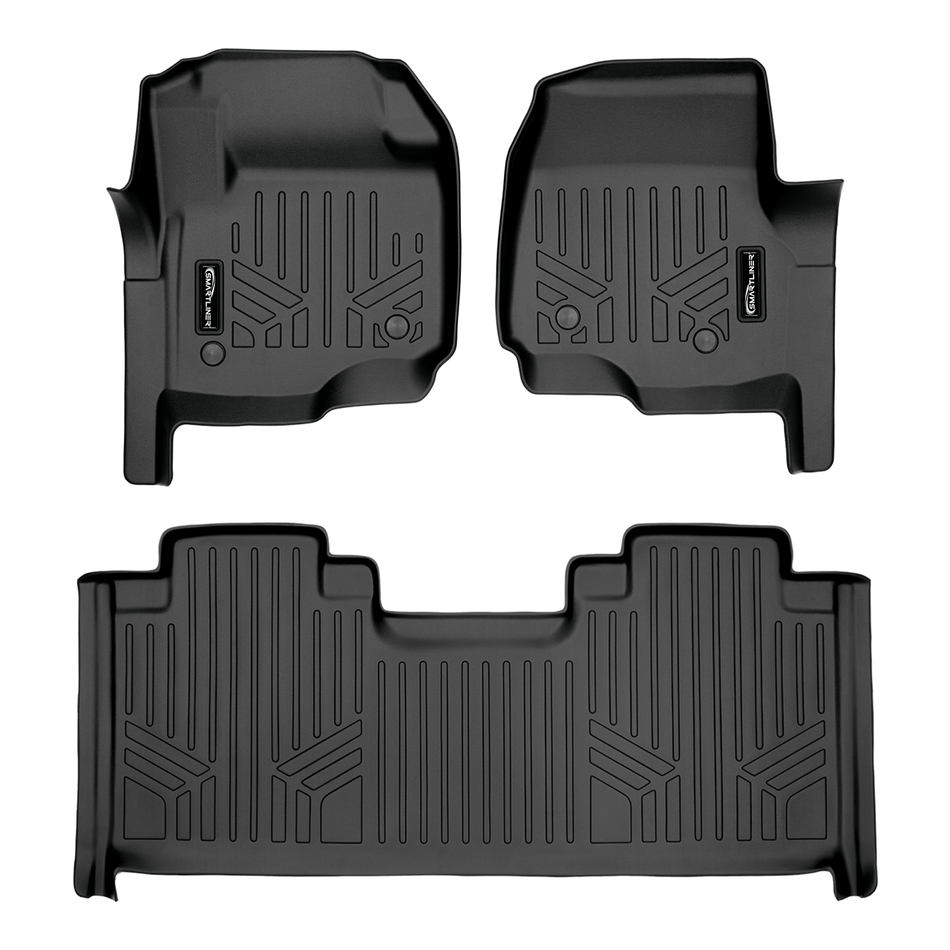 SMARTLINER 2017-2026 Ford F-250 Floor Liners (1st Row bucket seats /1st Row Not Over the hump coverage / With 2nd row Under-S