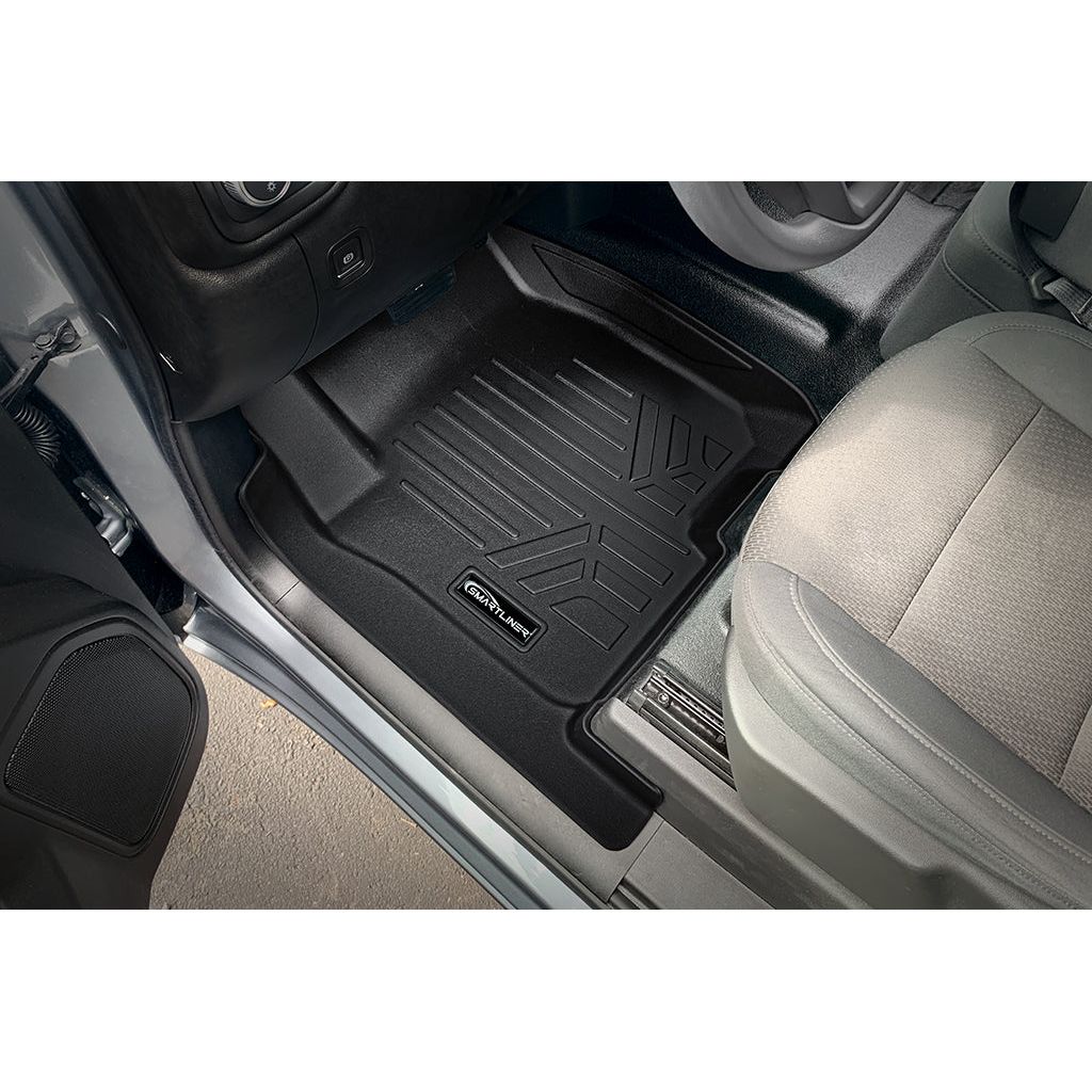 SMARTLINER Custom Fit Floor Liners For 2019-2023 Chevrolet Silverado 1500 Crew Cab with Vinyl Flooring and 1st Row Bucket Seats and 2nd Row Underseat Storage