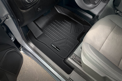 SMARTLINER Custom Fit Floor Liners Compatible With 2020-2024 Chevrolet Silverado 2500 HD | 3500 HD (Double Cab|Vinyl Flooring|1st Row Bench Seat|Without Over the Hump Coverage)