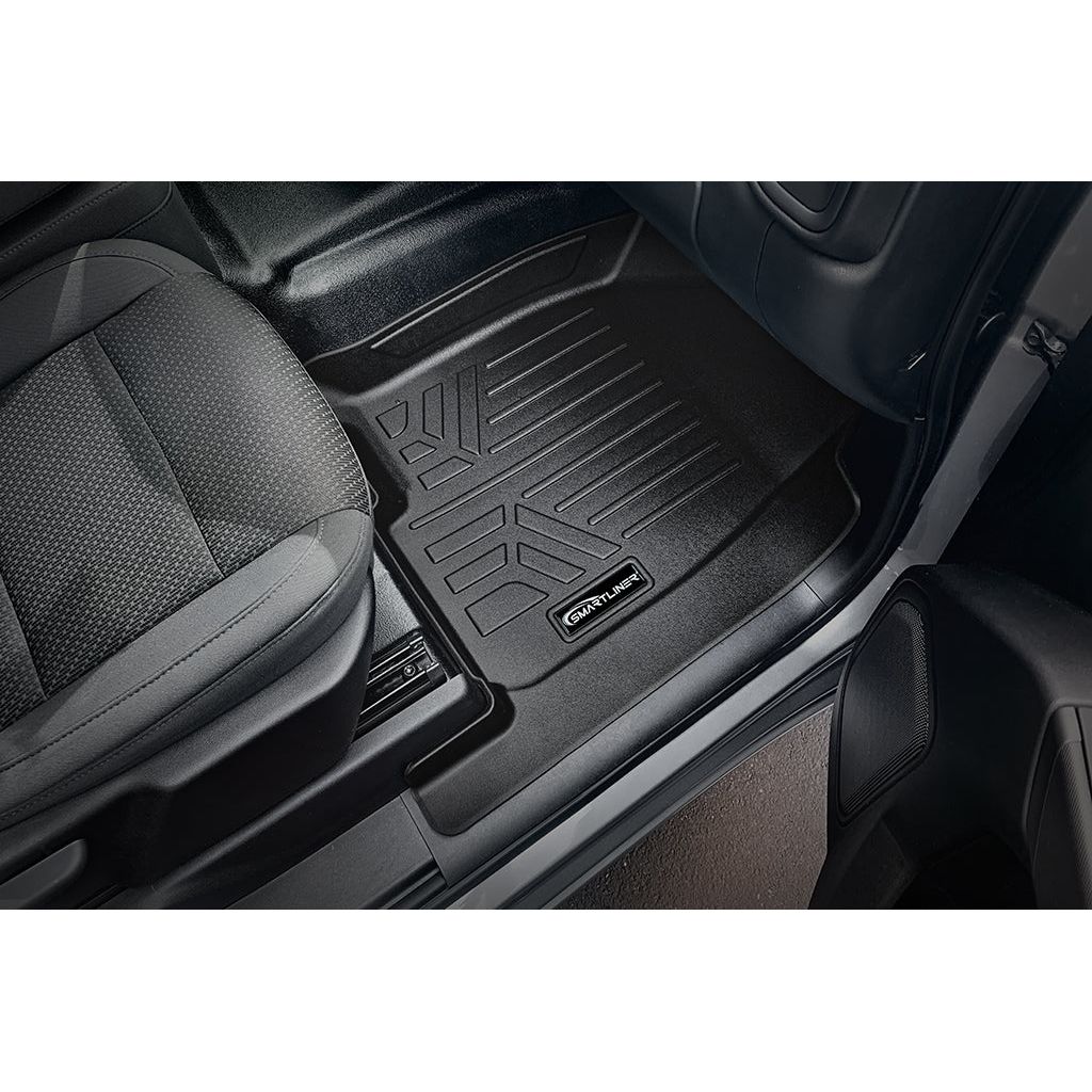 SMARTLINER Custom Fit Floor Liners For 2019-2023 Chevrolet Silverado 1500 Crew Cab with Vinyl Flooring and 1st Row Bucket Seats and 2nd Row Underseat Storage