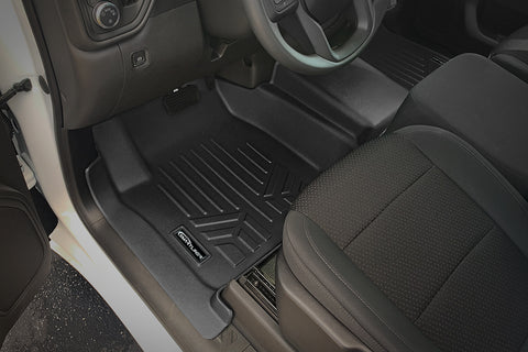 SMARTLINER Custom Fit Floor Liners Compatible With 2020-2024 Chevrolet Silverado 2500 HD | 3500 HD (Double Cab|Vinyl Flooring|1st Row Bench Seat|With Over the Hump Coverage)