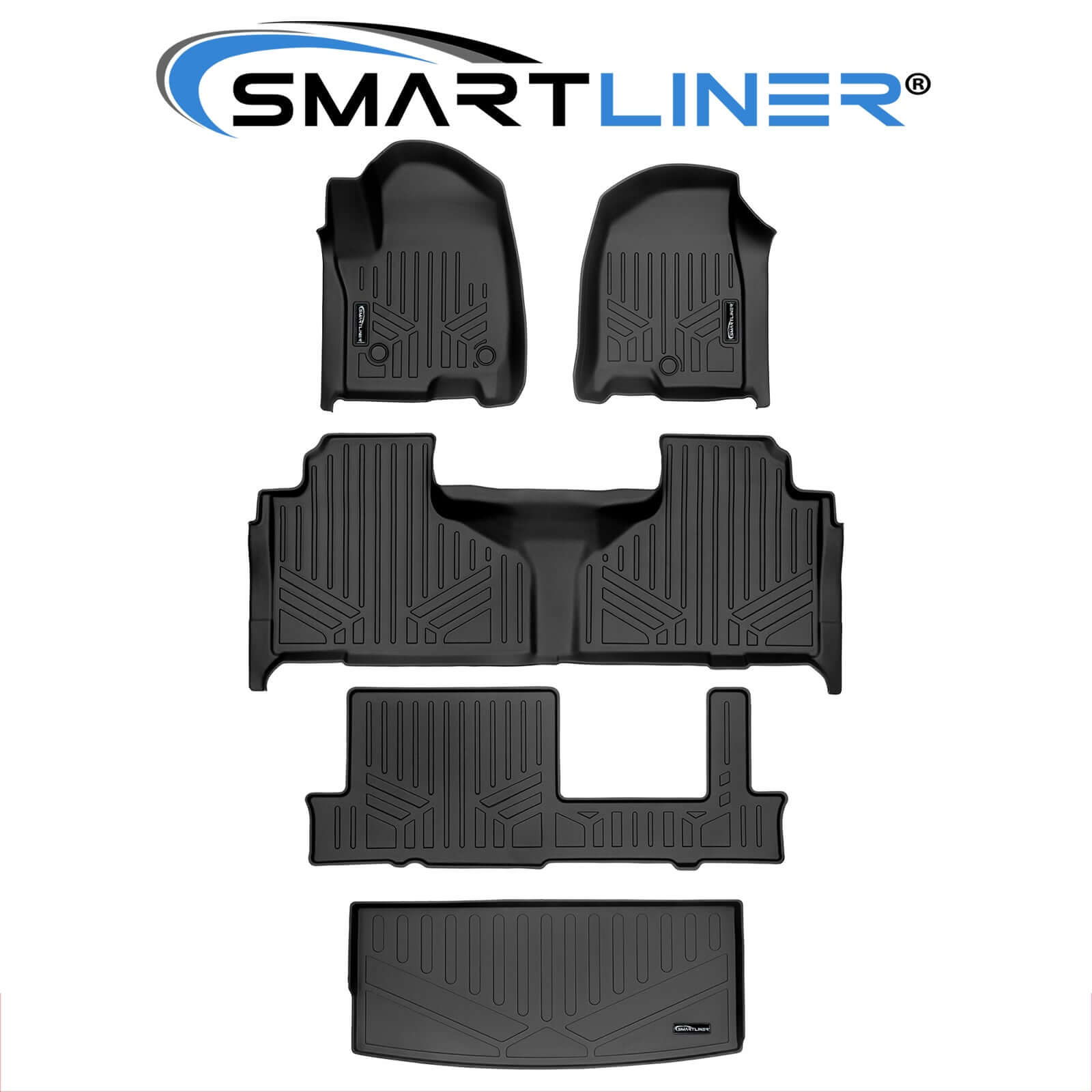 SMARTLINER Custom Fit Floor Liners For 2021-2025 Chevrolet Tahoe/GMC Yukon with 2nd Row Bench Seat