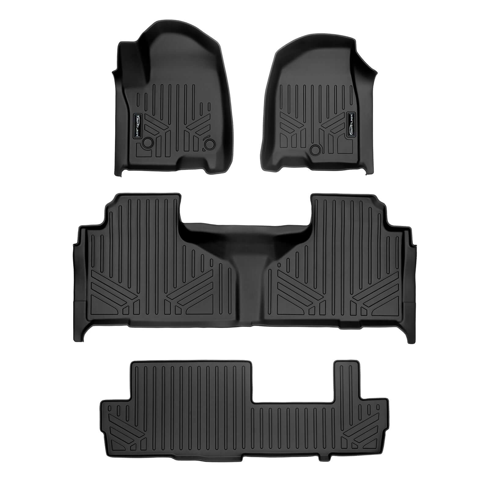 SMARTLINER Custom Fit Floor Liners For 2021-2025 Chevrolet Suburban with 2nd Row Bench Seat