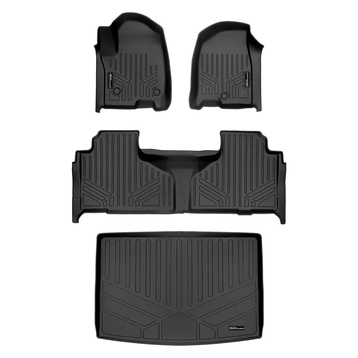 Smart Liner USA Motor Vehicle Interior Fittings Black / 2 Row Floor Mat Liner Set & Cargo Liner Behind the 3rd Row SMARTLINER Custom Fit Floor Liners For 2021-2025 GMC Yukon XL/ Yukon Denali XL with 2nd Row Bench Seat