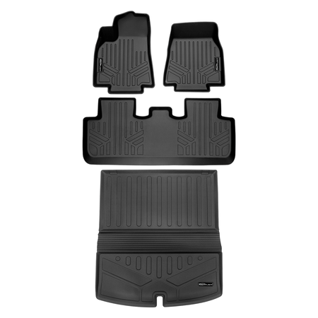 Smart Liner USA Motor Vehicle Interior Fittings Black / 2 Row Floor Mat Liner Set and Cargo Liner Behind Second Row SMARTLINER Custom Fit Floor Liners For for 2020-2024 Tesla Model Y (7 Passenger)