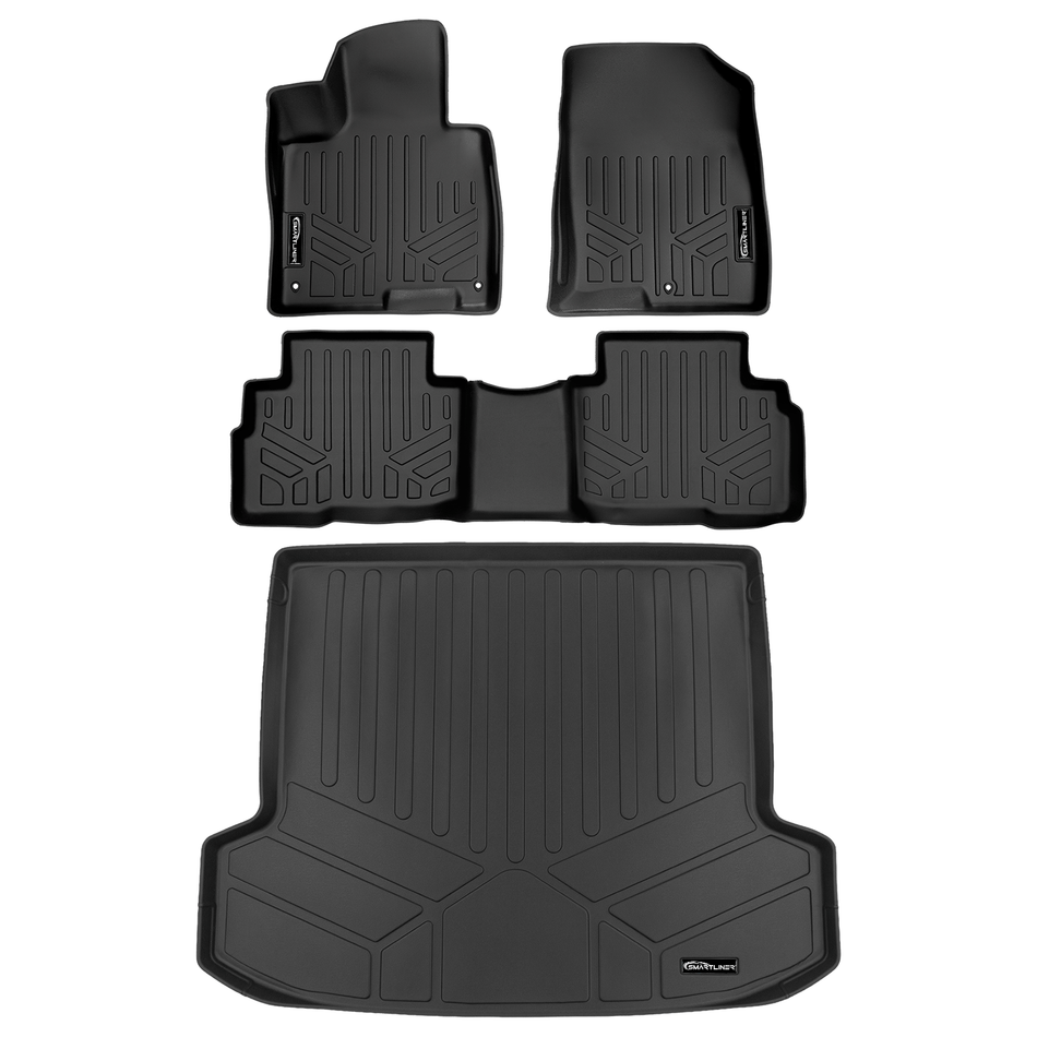 Smart Liner USA Floor Mats in Motor Vehicle Interior Fittings Black / 2 Row Floor Mat Liner Set + Cargo Liner Behind the Second Row SMARTLINER Custom Fit Floor Liners For 2026 Kia Sportage Hybrid Models without Subwoofer in Cargo Area