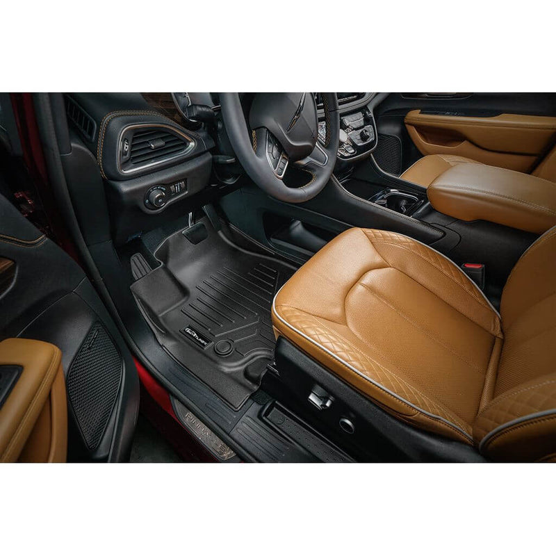 Maxliner 2017 2020 Chrysler Pacifica Hybrid Model Only Smartliner Floor Mats 2nd and 3rd Row Liner Black B0349