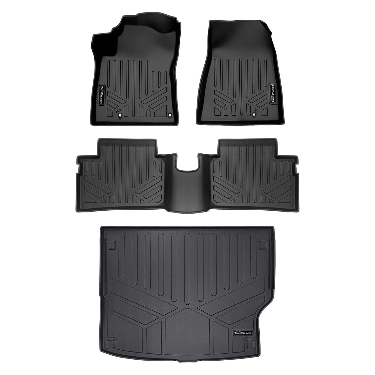 Smartliner USA Black / 2 Row Floor Mat Liner Set & Cargo Liner Behind the 2nd Row SMARTLINER Custom Fit Floor Liners For 2023-2025 Kia Niro PHEV