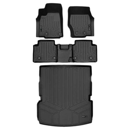 Smart Liner USA Motor Vehicle Interior Fittings Black / 2 Row Floor Mat Liner Set & Cargo Liner Behind the 2nd Row SMARTLINER Custom Fit Floor Liners For 2021-2025 Jeep Grand Cherokee L w/ 2nd Row Bench Seat (No subwoofer)