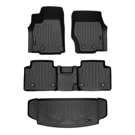 Smart Liner USA Motor Vehicle Interior Fittings Black / 2 Row Floor Mat Liner Set & Cargo Liner Behind the 3rd Row SMARTLINER Custom Fit Floor Liners For 2021-2025 Jeep Grand Cherokee L with 2nd Row Bucket Seats With Center Console (No subwoofer)