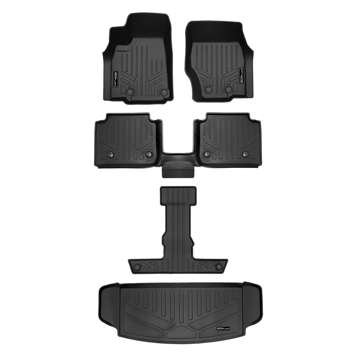Smart Liner USA Motor Vehicle Interior Fittings SMARTLINER Custom Fit Floor Liners For 2021-2025 Jeep Grand Cherokee L with 2nd Row Bucket Seats With Center Console (No subwoofer)