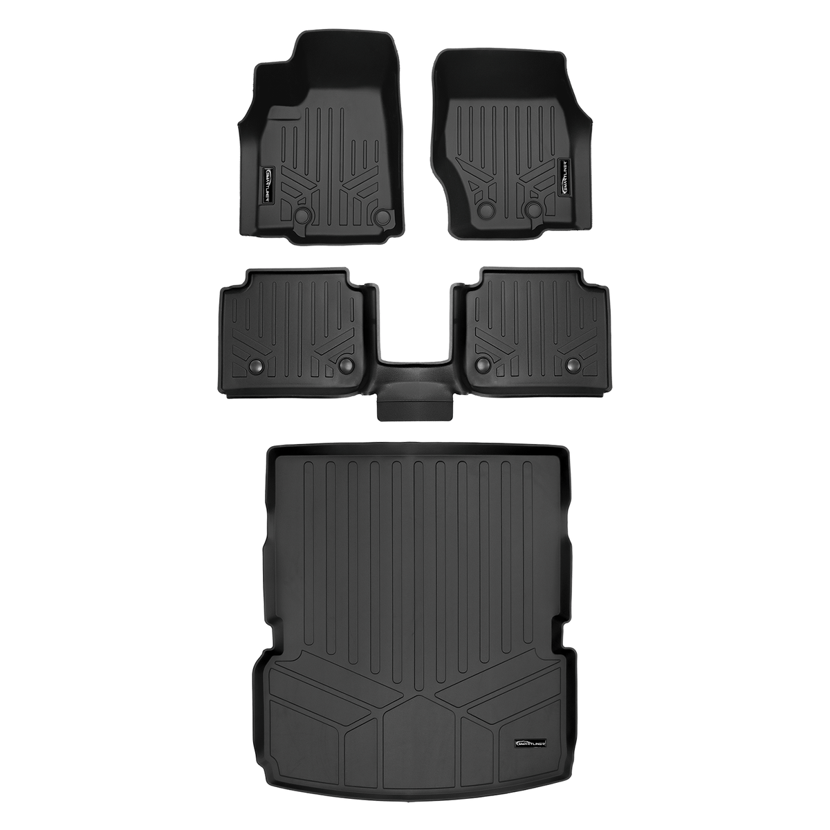 Smart Liner USA Motor Vehicle Interior Fittings Black / 2 Row Floor Mat Liner Set & Cargo Liner Behind the 2nd Row SMARTLINER Custom Fit Floor Liners For 2021-2025 Jeep Grand Cherokee L with 2nd Row Bucket Seats With Center Console