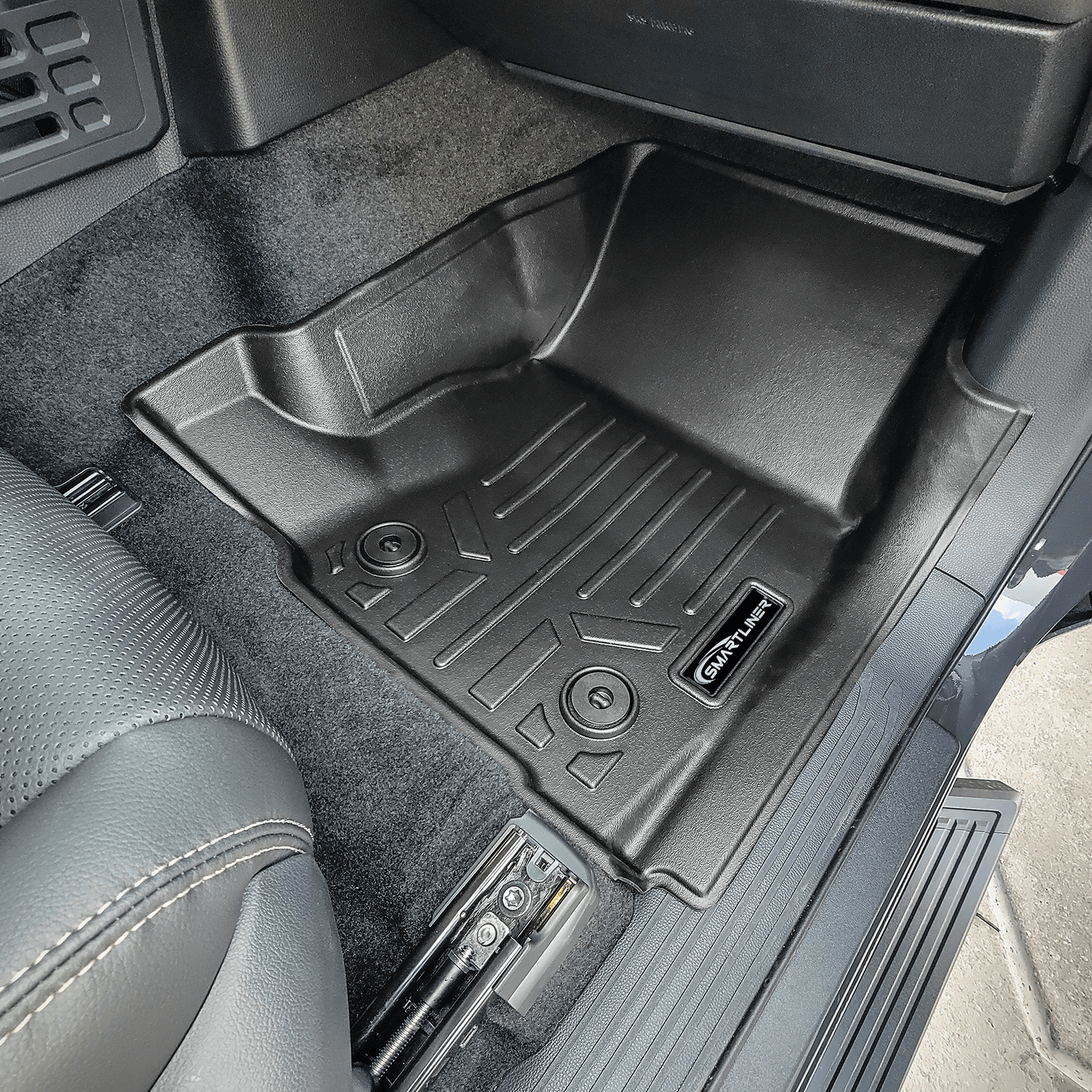 SMARTLINER All Weather Custom Fit Floor Liner Compatible With 2024-2025 Toyota Tacoma Double Cab (Only Fits with 2nd Row Under Seat Storage)