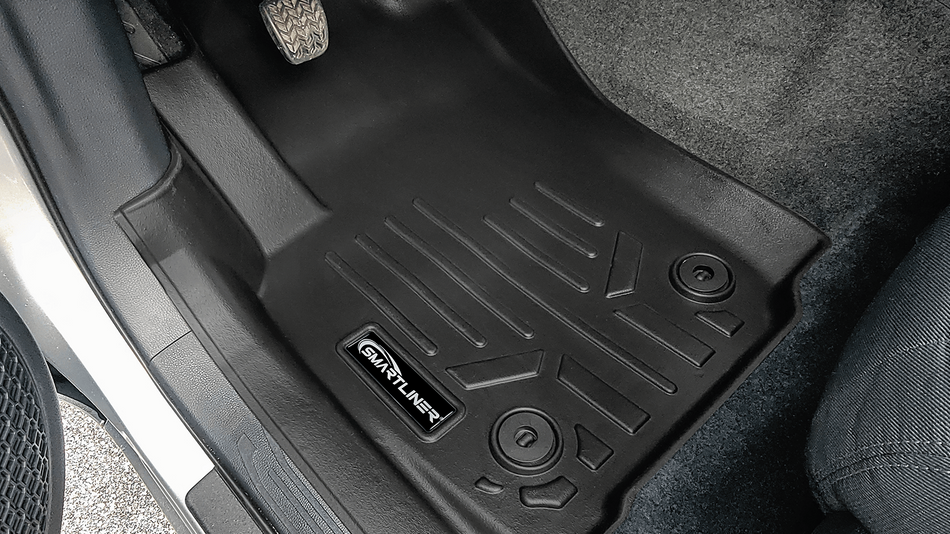 SMARTLINER Floor Liners Black / First Row Liners 2024-2026 Toyota Tacoma Floor Liners|Double Cab, Xtra Cab Models with Manual Transmission|SMARTLINER