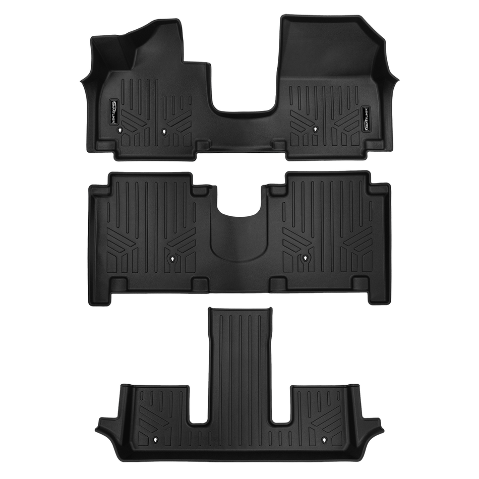 SMARTLINER Floor Liners Black / 3 Row Floor Liner Set 2026 Hyundai Ioniq 9 Floor Liners | 6 Passenger |SMARTLINER