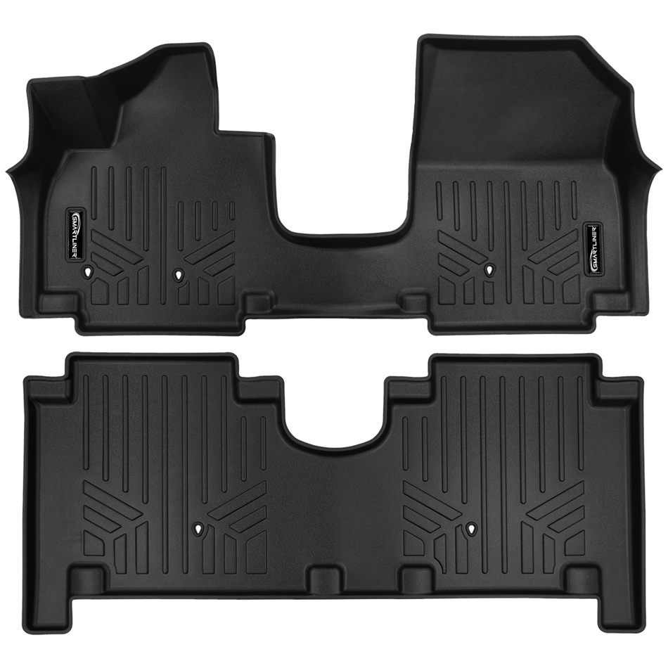 SMARTLINER Floor Liners Black / 2 Row Floor Liner Set 2026 Hyundai Ioniq 9 Floor Liners | 7 Passenger | SMARTLINER