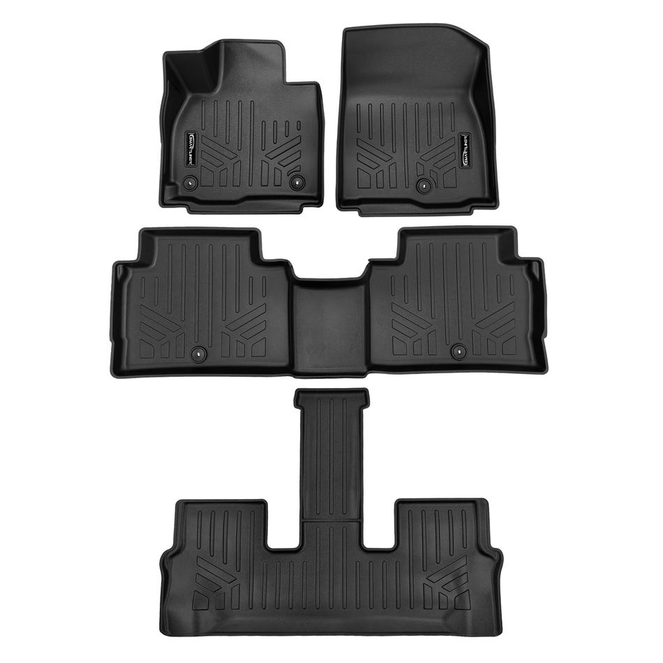 Smart Liner USA Motor Vehicle Interior Fittings Black / 3 Row Floor Mat Liner Set SMARTLINER Custom Fit Black For 2027 Kia Telluride. Fits 7 Passenger Model