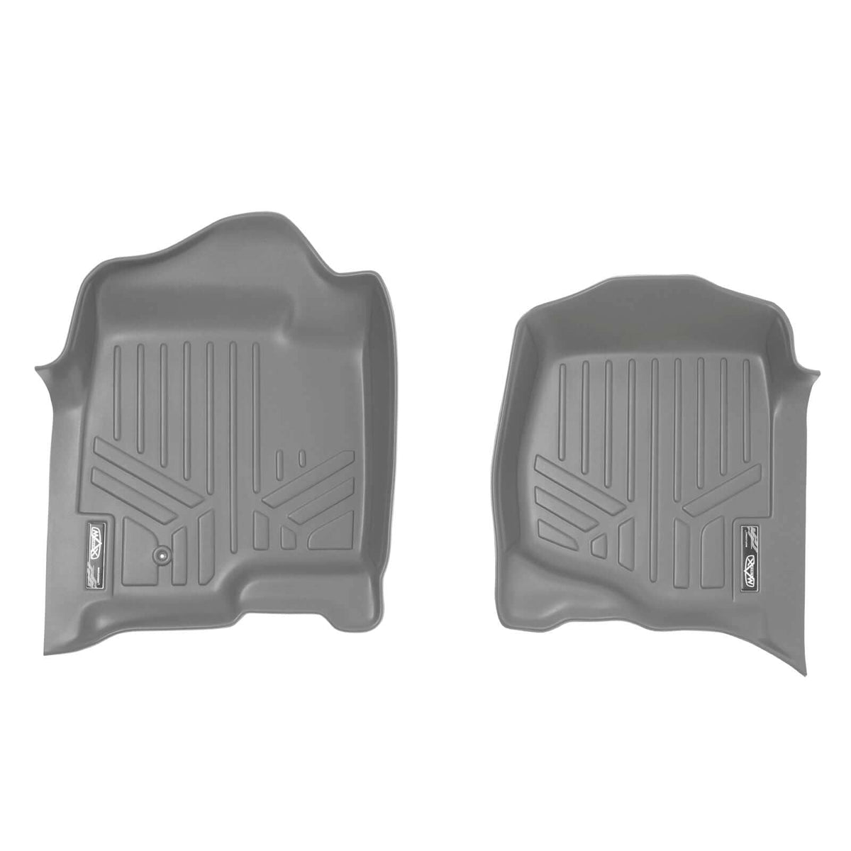 SMARTLINER Floor Liners Gray / First Row Liners 2007-2013 Chevrolet Silverado 3500 HD Floor Liners|Double Cab Models|SMARTLINER