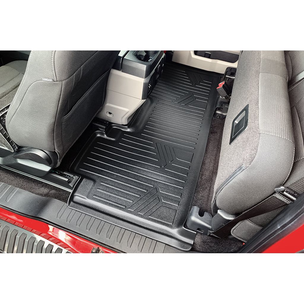 SMARTLINER Custom Fit Floor Liners For 2015-2024 Ford F-150 SuperCab with 1st Row Bucket Seats Vinyl Flooring