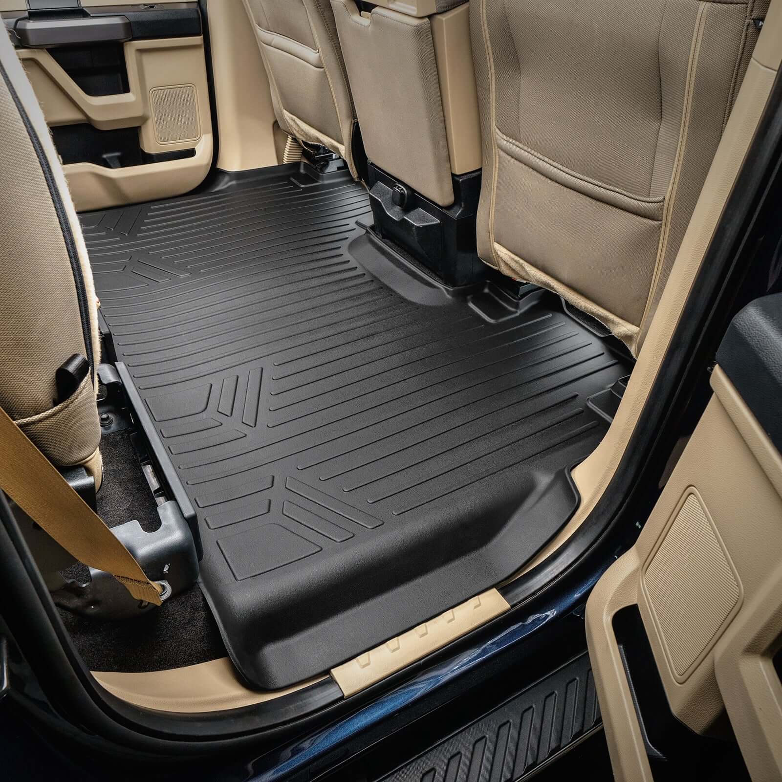 SMARTLINER Custom Fit Floor Liners For 2017-2024 Ford F-250/F-350 Super Duty Crew Cab with 1st Row Bench Seat and No UnderSeat Storage